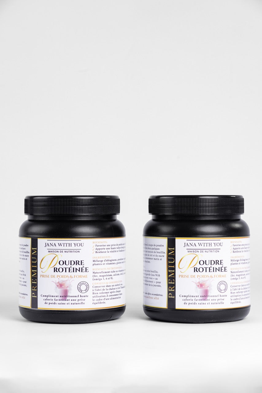 Duo poudre protéinée Prise de poids et formes (2 en 1)